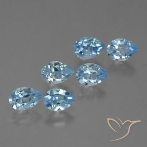 Gemas de Topacio Azul Cielo natural de 3.26 ct, En forma de pera, VS