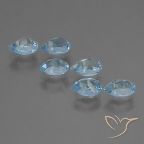 Gemas de Topacio Azul Cielo natural de 3.26 ct, En forma de pera, VS