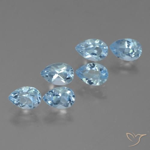3.50ctw Natural Azul Cielo Topacio, En forma de pera, VS
