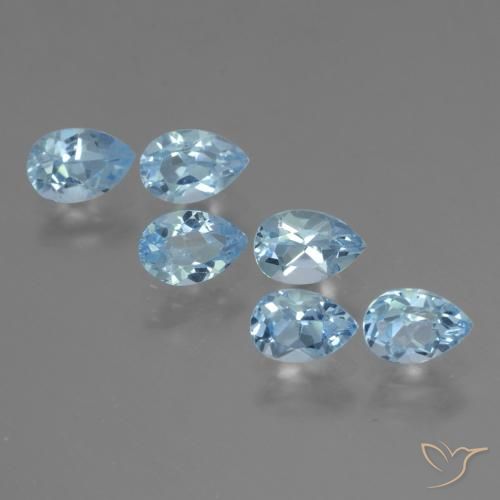 Gemas de Topacio Azul Cielo natural de 3.50 ct, En forma de pera, VS