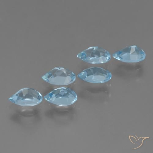 Gemas de Topacio Azul Cielo natural de 3.50 ct, En forma de pera, VS