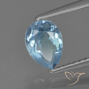 Topacio Azul Suizo natural de 1.02 ct, En forma de pera, VS