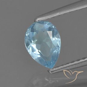 Topacio Azul Cielo natural de 0.82 ct, En forma de pera, VS