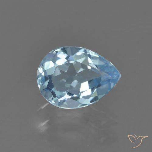0.89ct Natural Azul Cielo Topacio, En forma de pera, VS