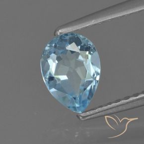 Topacio Azul Cielo natural de 0.89 ct, En forma de pera, VS