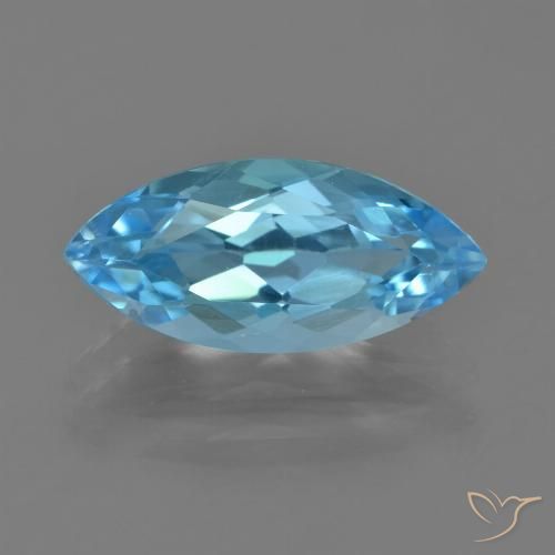 3.64ct Natural Azul Suizo Topacio, Marquesa, VVS-VS