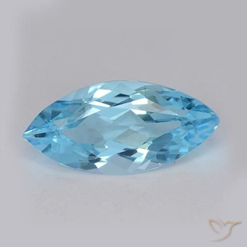 3.51ct Natural Azul Suizo Topacio, Marquesa, VVS-VS