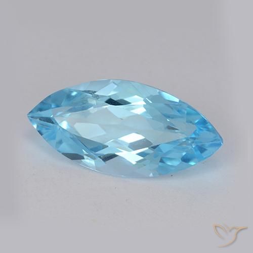 Topacio Azul Suizo natural de 3.51 ct, Marquesa, VVS-VS