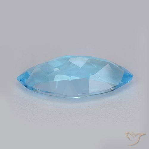 Topacio Azul Suizo natural de 3.51 ct, Marquesa, VVS-VS