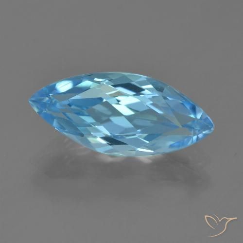 3.43ct Natural Azul Suizo Topacio, Marquesa, VVS-VS