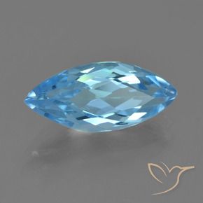 Topacio Azul Suizo natural de 3.43 ct, Marquesa, VVS-VS