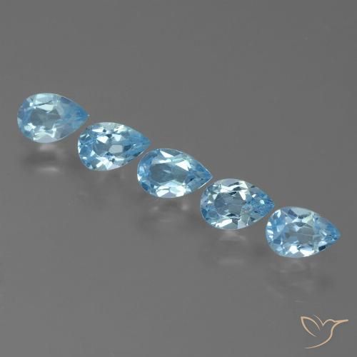 2.72ctw Natural Azul Suizo Topacio, En forma de pera, VS
