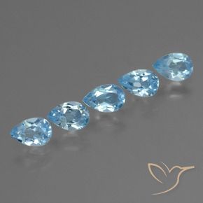 Gemas de Topacio Azul Suizo natural de 2.72 ct, En forma de pera, VS