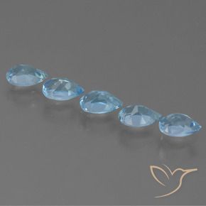 Gemas de Topacio Azul Suizo natural de 2.72 ct, En forma de pera, VS