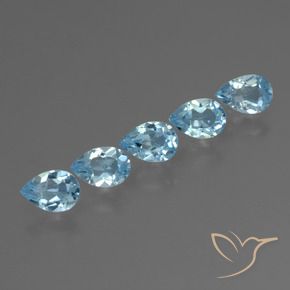 Gemas de Topacio Azul Cielo natural de 2.63 ct, En forma de pera, VS