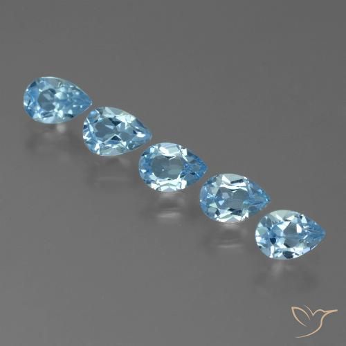 2.76ctw Natural Azul Suizo Topacio, En forma de pera, VS
