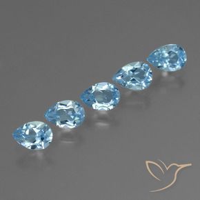 Gemas de Topacio Azul Suizo natural de 2.76 ct, En forma de pera, VS