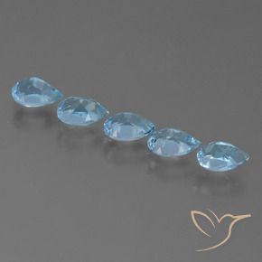 Gemas de Topacio Azul Suizo natural de 2.76 ct, En forma de pera, VS
