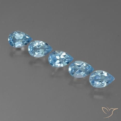 2.57ctw Natural Azul Suizo Topacio, En forma de pera, VS