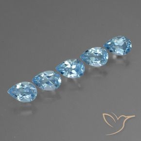 Gemas de Topacio Azul Suizo natural de 2.57 ct, En forma de pera, VS