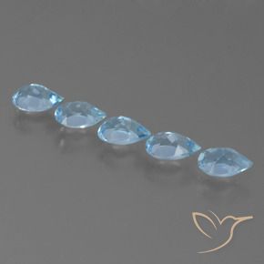 Gemas de Topacio Azul Suizo natural de 2.57 ct, En forma de pera, VS