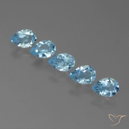2.75ctw Natural Azul Cielo Topacio, En forma de pera, VS