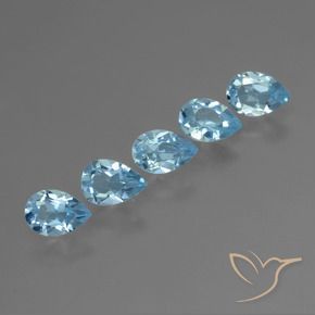 Gemas de Topacio Azul Cielo natural de 2.75 ct, En forma de pera, VS