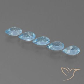 Gemas de Topacio Azul Cielo natural de 2.75 ct, En forma de pera, VS