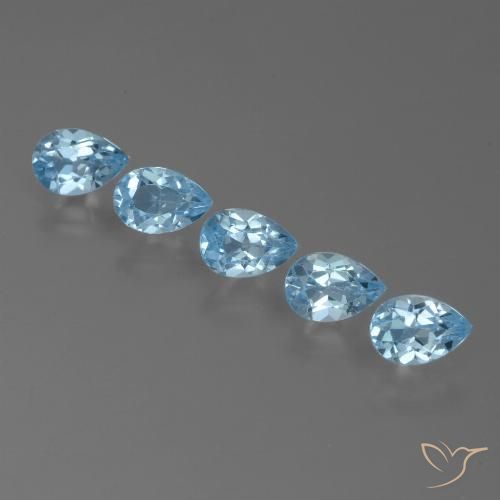 2.65ctw Natural Azul Cielo Topacio, En forma de pera, VS
