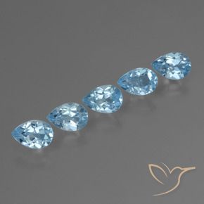 Gemas de Topacio Azul Cielo natural de 2.65 ct, En forma de pera, VS