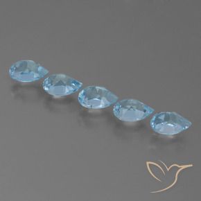 Gemas de Topacio Azul Cielo natural de 2.65 ct, En forma de pera, VS