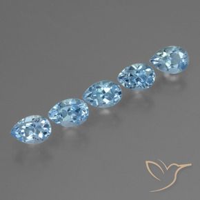 Gemas de Topacio Azul Suizo natural de 3.07 ct, En forma de pera, VS