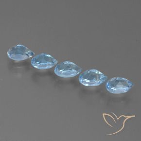 Gemas de Topacio Azul Suizo natural de 3.07 ct, En forma de pera, VS