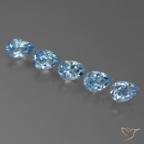 2.80ctw Natural Azul Suizo Topacio, En forma de pera, VS