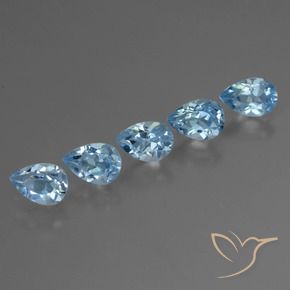 Gemas de Topacio Azul Suizo natural de 2.80 ct, En forma de pera, VS