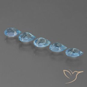 Gemas de Topacio Azul Suizo natural de 2.80 ct, En forma de pera, VS