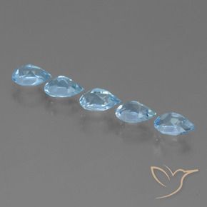 Gemas de Topacio Azul Suizo natural de 2.61 ct, En forma de pera, VS