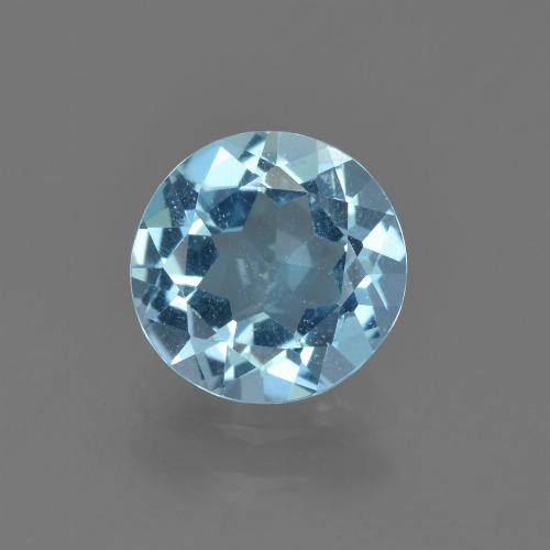 Topacio azul natural de 2,17 ct, corte redondo, VS