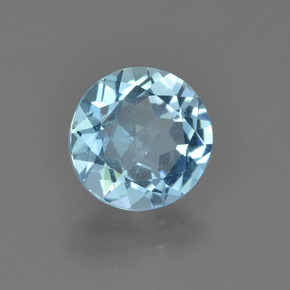 Topacio azul natural de 2,17 ct, corte redondo, VS