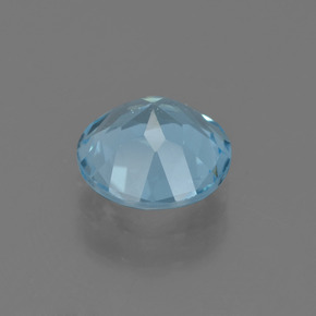 Topacio azul natural de 2,17 ct, corte redondo, VS