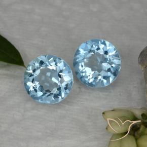 Gemas de Topacio Azul Cielo natural de 4.58 ct, Redondo, VVS-VS