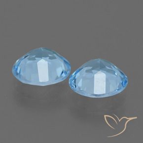 Gemas de Topacio Azul Suizo natural de 4.24 ct, Redondo, VVS-VS