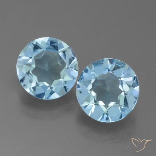 3.90ctw Natural Azul Cielo Topacio, Redondo, VS