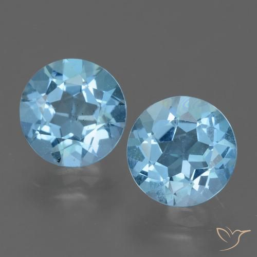 4.55ctw Natural Azul Cielo Topacio, Redondo, VS