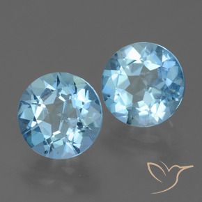 Gemas de Topacio Azul Cielo natural de 4.55 ct, Redondo, VS