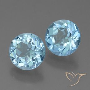 Gemas de Topacio Azul Cielo natural de 4.52 ct, Redondo, VVS-VS