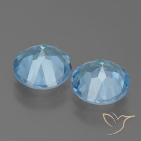 Gemas de Topacio Azul Cielo natural de 4.30 ct, Redondo, VVS-VS