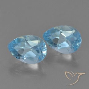 Gemas de Topacio Azul Suizo natural de 1.74 ct, En forma de pera, VVS
