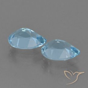 Gemas de Topacio Azul Suizo natural de 1.74 ct, En forma de pera, VVS