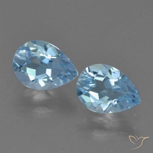 1.72ctw Natural Azul Suizo Topacio, En forma de pera, VVS-VS
